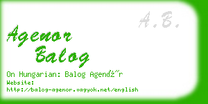 agenor balog business card